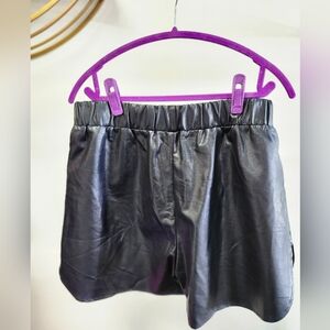 Collusion Black Faux Leather Shorts
